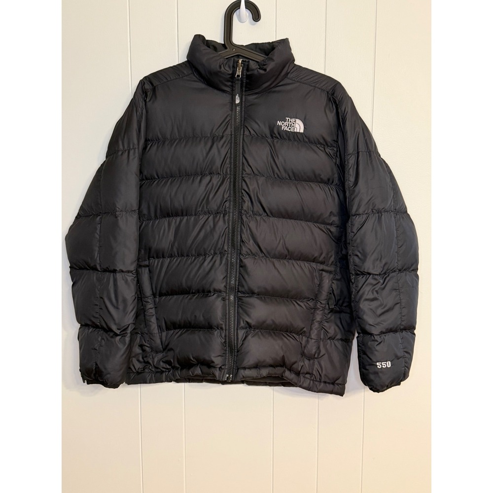The North Face Boys XL 18/20 Black 550 Down Puffer Jacket Full Zip Coat